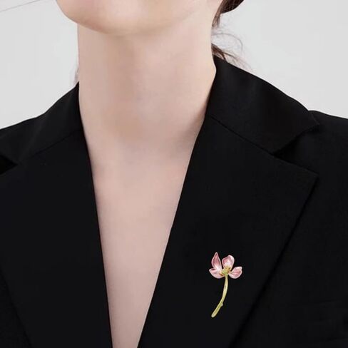 4PCS Elegant Magnolia Flower Brooch, Metal Alloy Floral Pins with Pearl Embellishment in Saudi Arabia