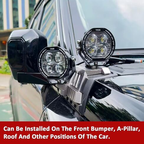 مصابيح مستديرة للطرق الوعرة مقاس 3.5 بوصة، مصابيح LED 6800LM IP68 وIP69K مقاومة للماء وأضواء القيادة المقاومة للصدمات، أضواء كاشفة مستديرة للشاحنات وسيارات الدفع الرباعي والقوارب والمزرعة وutv وأضواء العمل كومبو شعاع لسيارة الجيب in Kuwait