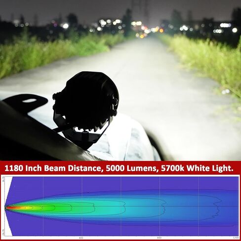 مصابيح مستديرة للطرق الوعرة مقاس 3.5 بوصة، مصابيح LED 6800LM IP68 وIP69K مقاومة للماء وأضواء القيادة المقاومة للصدمات، أضواء كاشفة مستديرة للشاحنات وسيارات الدفع الرباعي والقوارب والمزرعة وutv وأضواء العمل كومبو شعاع لسيارة الجيب in Kuwait