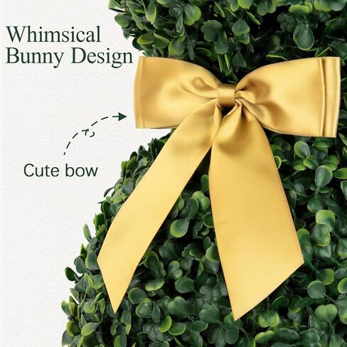 Easter Decorations - 3 Ft Boxwood Bunny Topiary with Bow - Artificial Bunny Shaped Tree with Planter Pot for Indoor Outdoor Decor - Spring Decoration for Home Yard Front Door Porch Mantle Party in Kuwait