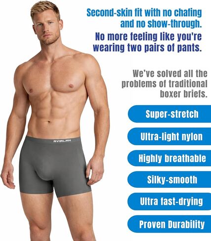 mens underwear boxer briefs for men pack super stretch boxers brief with ball pouch trunks men's boys seamless in Saudi Arabia