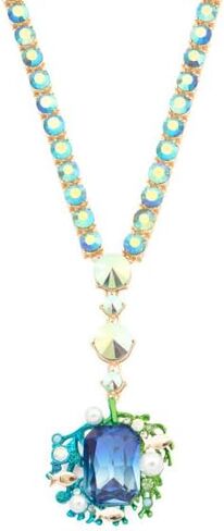 Betsey Johnson Blue Y Crystal Pendant Necklace, 19" in Saudi Arabia