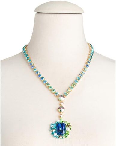 Betsey Johnson Blue Y Crystal Pendant Necklace, 19" in Saudi Arabia