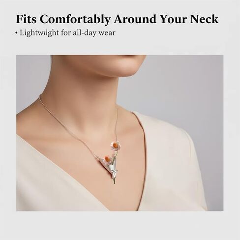 YUVITA Artful Flower Vase Necklace, Wearable Flower Bouquet Pendant, DIY Vase Chain for Insert Real or Dried Flowers, Minimalist Vase Necklace for Women in Saudi Arabia