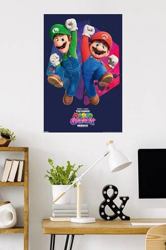 Nintendo The Super Mario Galaxy Movie (2026) - Mario & Luigi Jump Wall Poster, 34L" x 22.4W", Unframed Version in Saudi Arabia