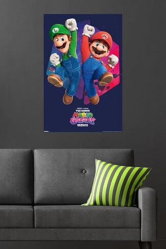 Nintendo The Super Mario Galaxy Movie (2026) - Mario & Luigi Jump Wall Poster, 34L" x 22.4W", Unframed Version in Saudi Arabia