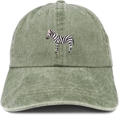 Trendy Apparel Shop Zebra Patch Pigment Dyed Washed Baseball Cap in Saudi Arabia