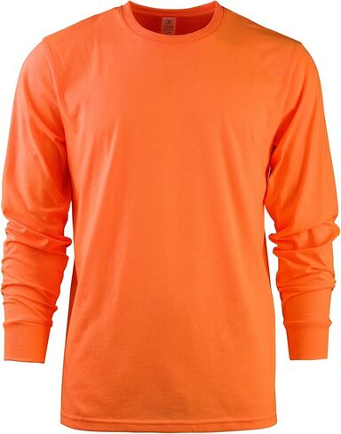 Men's Cotton Long Sleeve Ribbed Cuff Crewneck T-Shirt, Pack of 2 in Saudi Arabia