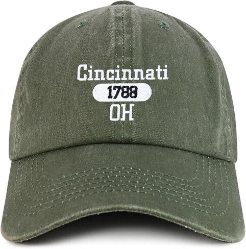 Trendy Apparel Shop Cincinnati Est.1788 Embroidered Pigment Dyed Cotton Baseball Cap in Saudi Arabia