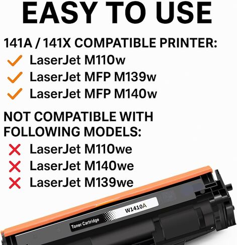 Compatible 141A Toner Cartridge Replacement for Laserjet M110w MFP M139 M140w Printer, Black Toner, High Page Yield Up to 950 Pages (1410A 1Pack) in Saudi Arabia