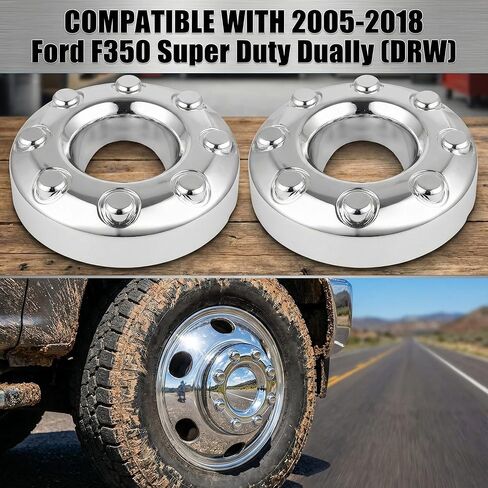 2Pcs Front Wheel Center Hub Cap Compatible for Ford F350 Super Duty 2005-2018 Wheel Hub Cap Cover Replaces OEM 5C3Z1130TA Chrome Dually DRW 4x4 in Saudi Arabia