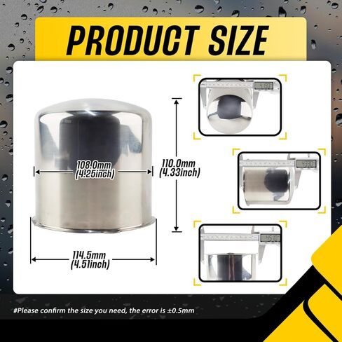 4Pcs 4.25" Push Through Wheel Center Caps Stainless Trailer Hub Cap for Truck SUV RV Wheel Rim, Combination of 2 Closed-End and 2 Open Ended Wheel Hub Covers (Fit 4.25" Bore Chrome) in Kuwait