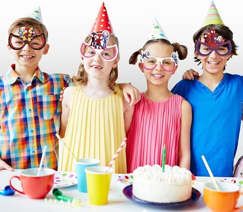 مجموعة حفلات بطابع عنكبوت مكونة من 12 قطعة: نظارات زخرفية (نمط مسرحي) - مثالية لحفلات أعياد ميلاد الأطفال وهدايا الحفلات التي تحمل طابع العنكبوت in Kuwait