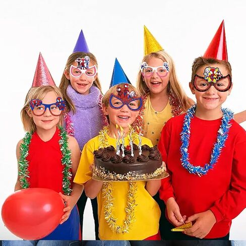 مجموعة حفلات بطابع عنكبوت مكونة من 12 قطعة: نظارات زخرفية (نمط مسرحي) - مثالية لحفلات أعياد ميلاد الأطفال وهدايا الحفلات التي تحمل طابع العنكبوت in Kuwait