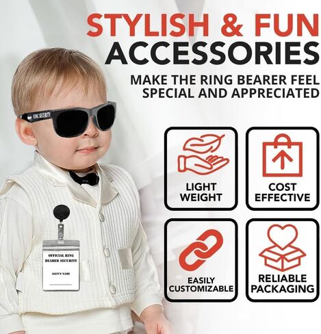 مجموعة هدايا اقتراح حامل خاتم الزواج من Ring Security، تتضمن صندوق حامل خاتم الزفاف مع بطاقة الاسم، ونظارات شمسية وصندوق أمان حلقي وسماعة تجسس in Kuwait