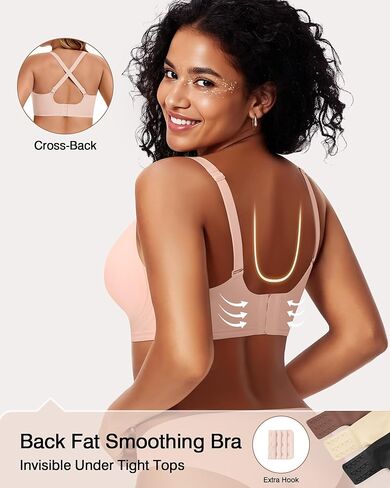 Womens Deep V Jelly Wireless Bras No Underwire Seamless Push Up Full Coverage Support Lift Plunge Tshirt Bralette in Saudi Arabia