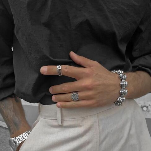 Jesus Crown of Thorns Rings Vintage Christian Rings for Men Women Vine Branch Barbed Wire Ring Silver Lucky Ring Jewelry Gift Size 6-13 in Saudi Arabia