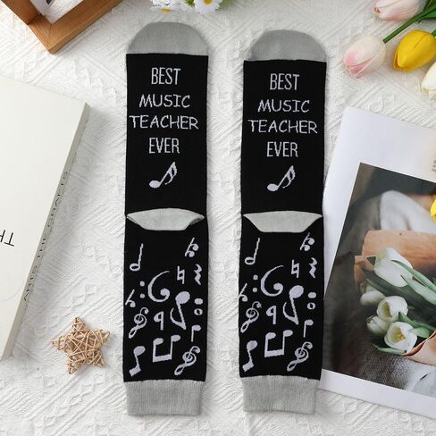 هدايا مدرس الموسيقى، هدايا تقدير مدرس الموسيقى، جوارب النوتات الموسيقية للنساء والرجال، شكرًا لك على الهالوين، عيد الميلاد، عيد الحب، إكسسوارات in Kuwait