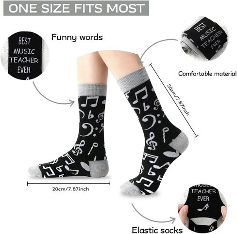 هدايا مدرس الموسيقى، هدايا تقدير مدرس الموسيقى، جوارب النوتات الموسيقية للنساء والرجال، شكرًا لك على الهالوين، عيد الميلاد، عيد الحب، إكسسوارات in Kuwait