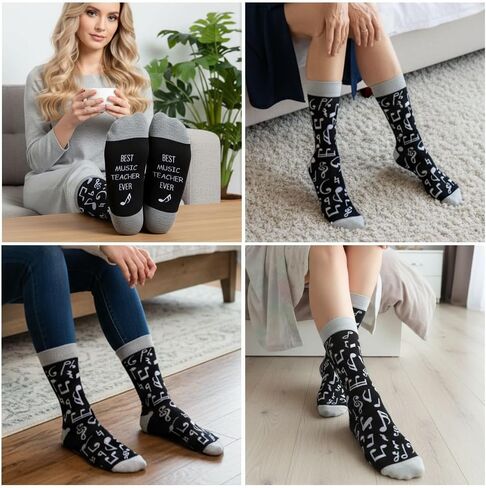 هدايا مدرس الموسيقى، هدايا تقدير مدرس الموسيقى، جوارب النوتات الموسيقية للنساء والرجال، شكرًا لك على الهالوين، عيد الميلاد، عيد الحب، إكسسوارات in Kuwait