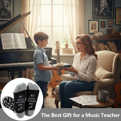 هدايا مدرس الموسيقى، هدايا تقدير مدرس الموسيقى، جوارب النوتات الموسيقية للنساء والرجال، شكرًا لك على الهالوين، عيد الميلاد، عيد الحب، إكسسوارات in Kuwait