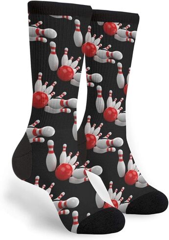Sport Bowling Unisex Adult Fun Cool 3D Print Colorful Athletic Sport Novelty Crew Tube Socks in Saudi Arabia