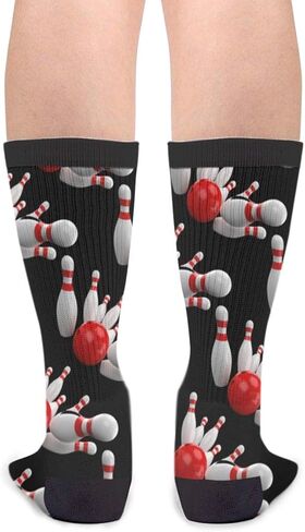Sport Bowling Unisex Adult Fun Cool 3D Print Colorful Athletic Sport Novelty Crew Tube Socks in Saudi Arabia
