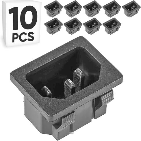 وحدة مدخل طاقة تيار متردد IEC C14 مكونة من 10 قطع، 10 أمبير 250 فولت، مقبس تثبيت لوحة 3 سنون للخادم/الحاوية الكهربائية in Kuwait