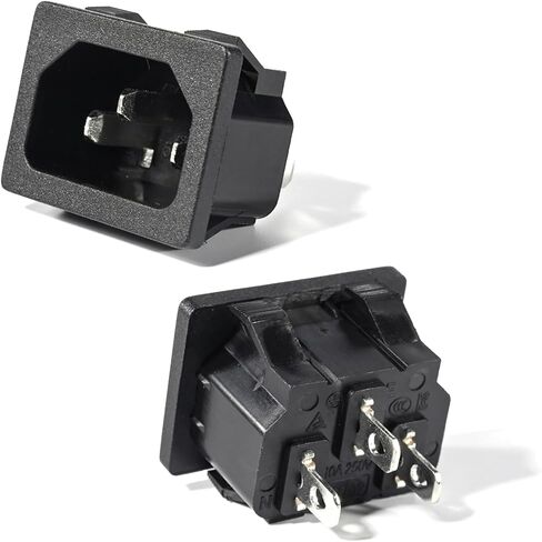 وحدة مدخل طاقة تيار متردد IEC C14 مكونة من 10 قطع، 10 أمبير 250 فولت، مقبس تثبيت لوحة 3 سنون للخادم/الحاوية الكهربائية in Kuwait