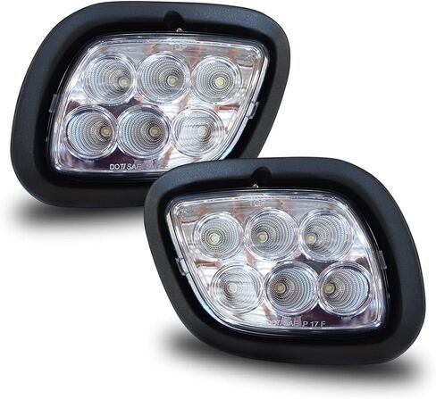 مصباح ضباب LED مناسب لجهاز عرض Freightliner الجديد Cascadia Chrome LED مع شريط إضاءة للسائق الأيسر وجانب الركاب الأيمن لموديلات 2018 2019 2020 2021 المعتمدة من DOT SAE (HY6316C-DP) in Saudi Arabia