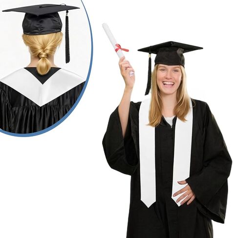 وشاح التخرج من PureGuard، وشاح التخرج الأبيض فئة 2026 مقاس 70 بوصة للبالغين من الجنسين للاحتفال الأكاديمي والكورالي in Kuwait