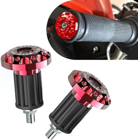 MLY 2PCS Universal Motorcycle Bar End Plugs, Aluminum Alloy Handlebar Grip End Caps, Fit 16-18mm ID Handlebars for Electric Scooter & Motorcycle (Red) in Kuwait