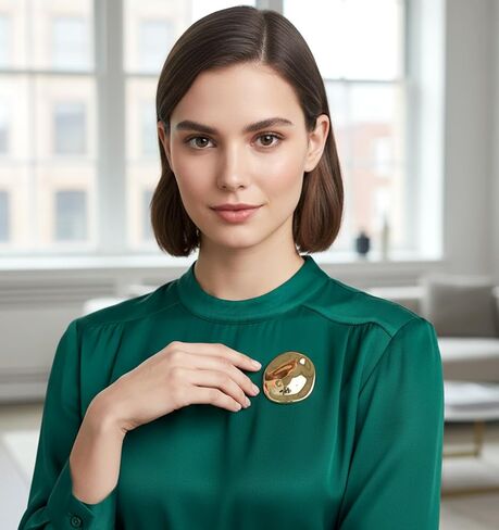 Gold Brooch, Large Gold Brooch Pin Vintage Design Broach Perfect for Dresses Scarves Clothes Lapel, Elegant Jewelry for Women Style Accessory in Saudi Arabia