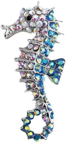 6-Piece Sparkling Rhinestone Seahorse Brooch Set Fashionable and Adorable Lapel Pin Marine Animal Brooch Badge Children's and Women's Jewelry Gift in Saudi Arabia