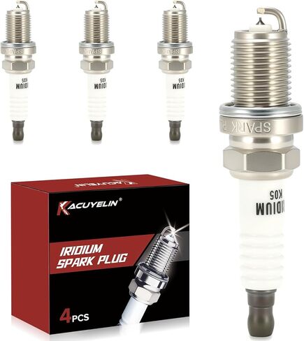 Iridium Spark Plugs Set of 4 7092 Fits for Toyota Camry RAV4 Celica Solara Matrix Corolla Highlander,Dodge Neon,Pontiac Vibe,Scion tC xB,Honda CRZ,Subaru Forester Impreza,Acura Integra #BKR6EGP in Kuwait