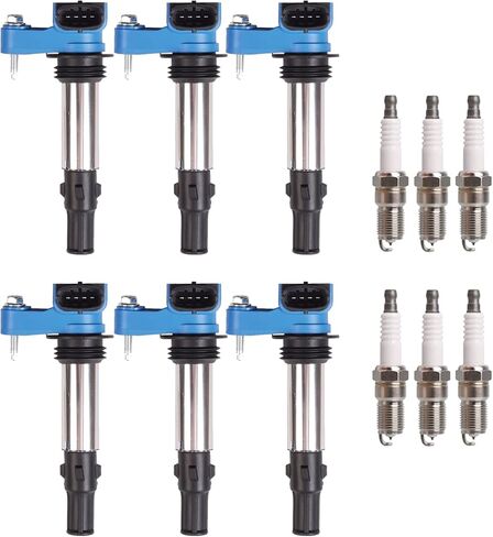 ENA Set of 6 Professional Ignition Coil with 6 Iridium Spark Plug Compatible with Cadillac SRX STS Replacement for 12583514 in Saudi Arabia