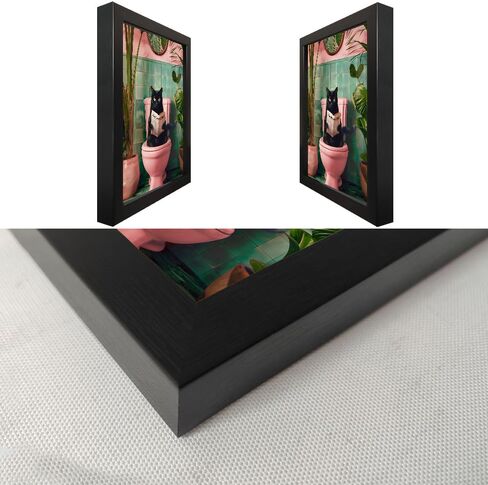 مؤطرة الأسود القط الحمام جدار الفن العصرية جرلي قماش طباعة مضحك القط القراءة الوردي المرحاض ديكور مزرعة صورة جدار ديكور in Kuwait