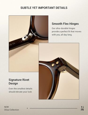 نظارات شمسية TIJN Olisa Retro بيضاوية للنساء والرجال - حماية مستقطبة من الأشعة فوق البنفسجية 400، إطار أنيق خفيف الوزن، نظارات شمسية عصرية in Kuwait