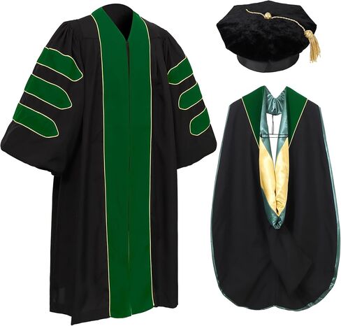 ثوب تخرج الدكتوراه الفاخر للجنسين، وقلنسوة التخرج، وحزمة الدكتوراه ذات 8 جوانب in Kuwait