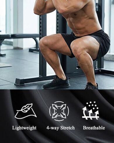 maytopia Mens Athletic Running Shorts with Pocket 5" Quick Dry Lightweight Workout Gym Shorts Basketball Training Shorts in Kuwait