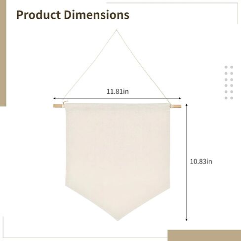 6 Pcs Blank Canvas Banners with Wooden Dowel, 11.8 x 10.83 in Enamel Pin Wall Display Banners, Wall Decorative Hanging Flags, Display Banner for Display Badge, Buttons, Lapel in Kuwait