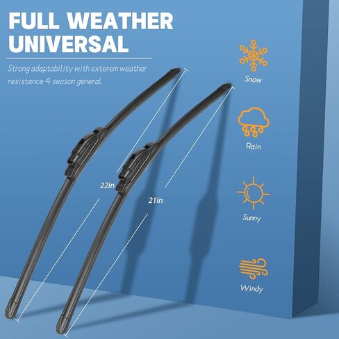 MIKKUPPA 22"+21"+11" Windshield Wiper Kit - Replacement for 2014-2023 Jeep Grand Cherokee - U/J Hook All Season Wiper Blades, Pack of 3 in Saudi Arabia