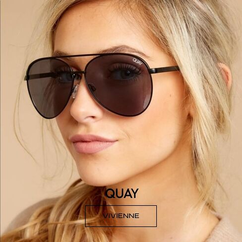 نظارة شمسية أفياتور كبيرة الحجم للنساء من QUAY + حزمة مع مجموعة إكسسوارات للنظارات in Kuwait