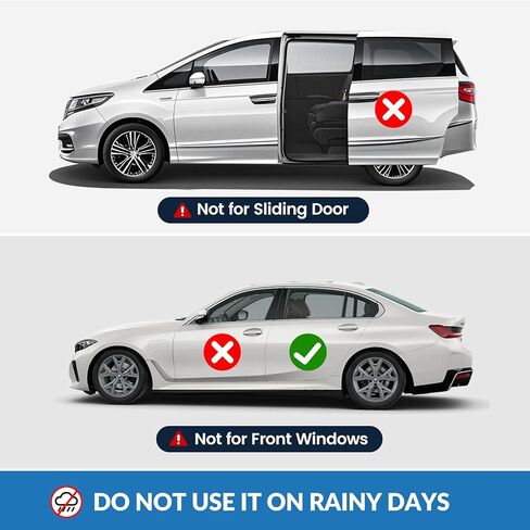 قطعتان من ظلال نوافذ السيارة - عبوتان من ظلال الشمس لنافذة السيارة، نافذة جانبية خلفية من الشمس للحماية من الأشعة فوق البنفسجية وأغطية نوافذ للأطفال/التخييم قابلة للتنفس (28 بوصة × 43 بوصة) in Kuwait