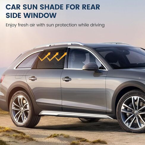 قطعتان من ظلال نوافذ السيارة - عبوتان من ظلال الشمس لنافذة السيارة، نافذة جانبية خلفية من الشمس للحماية من الأشعة فوق البنفسجية وأغطية نوافذ للأطفال/التخييم قابلة للتنفس (28 بوصة × 43 بوصة) in Kuwait