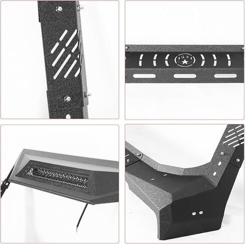 Wrangler JK Madmax Windshield Frame Cover Roof Sun Visor Cowl Body Armor Compatible with 2007-2018 Jeep Wrangler JK & Unlimited 2/4 Door, Sun Visor Cover with 100W LED Lights, Textured in Kuwait