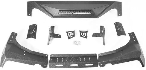 Wrangler JK Madmax Windshield Frame Cover Roof Sun Visor Cowl Body Armor Compatible with 2007-2018 Jeep Wrangler JK & Unlimited 2/4 Door, Sun Visor Cover with 100W LED Lights, Textured in Kuwait