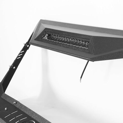 Wrangler JK Madmax Windshield Frame Cover Roof Sun Visor Cowl Body Armor Compatible with 2007-2018 Jeep Wrangler JK & Unlimited 2/4 Door, Sun Visor Cover with 100W LED Lights, Textured in Kuwait