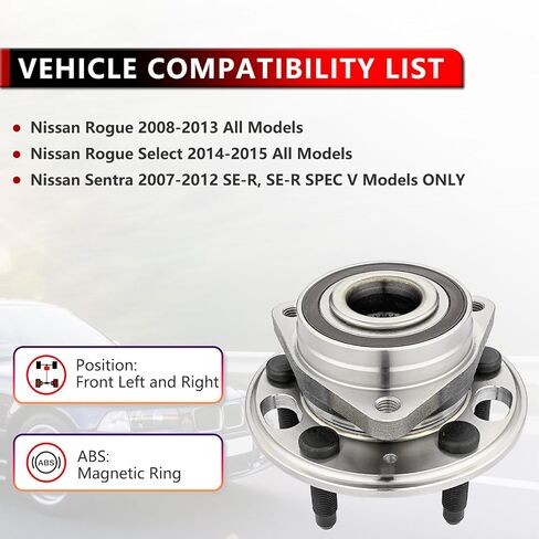 513288 Front or Rear Wheel Hub Bearing Assembly for 13-15 Chevy Malibu, for 14-17 Impala, for 10-17 Equinox, for GMC Terrain, for Cadillac CTS/XTS, for Buick Lacrosse Regal, for Saab 9-5, 5 Lugs in Kuwait