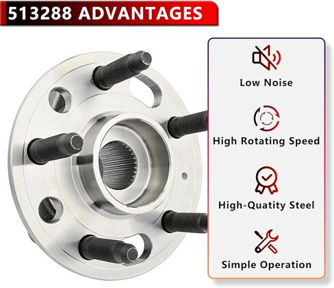 513288 Front or Rear Wheel Hub Bearing Assembly for 13-15 Chevy Malibu, for 14-17 Impala, for 10-17 Equinox, for GMC Terrain, for Cadillac CTS/XTS, for Buick Lacrosse Regal, for Saab 9-5, 5 Lugs in Kuwait